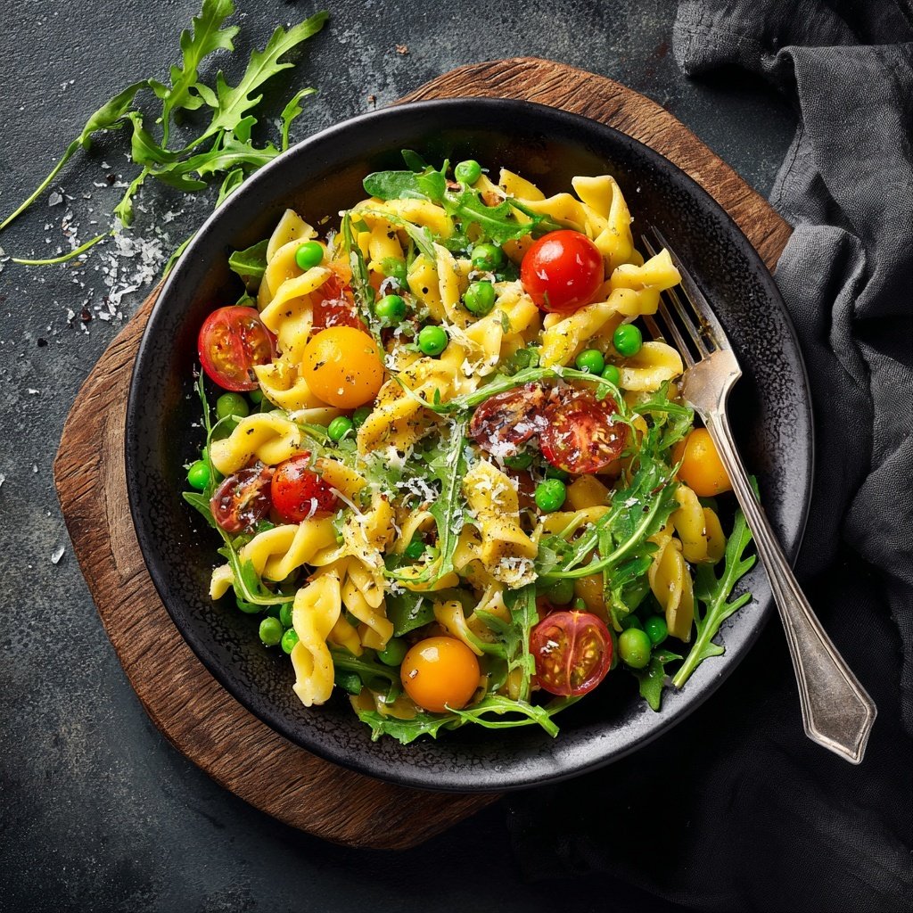 Mediterraner Nudelsalat Mit Erbsen