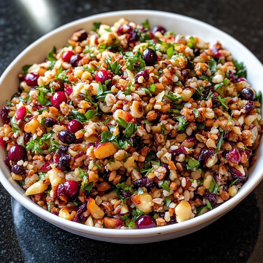 Herbstlicher Getreidesalat mit Cranberries